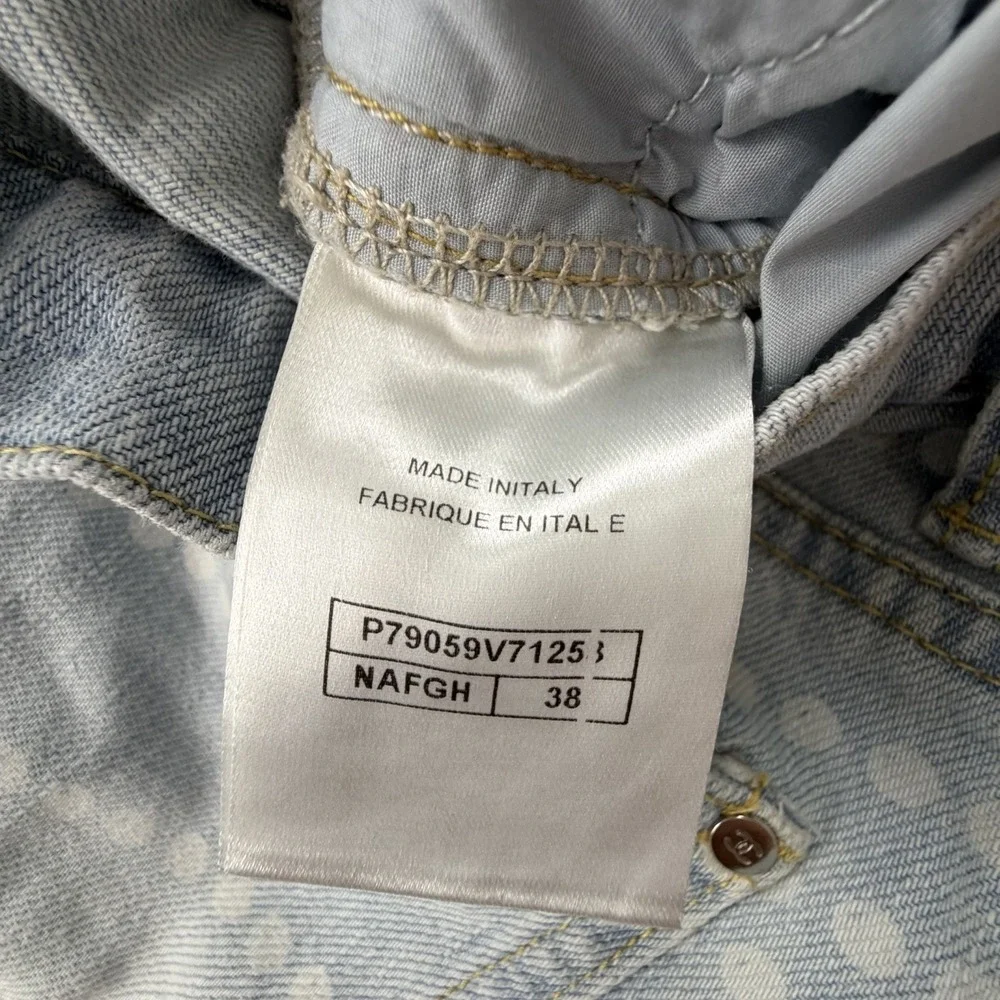 CHANEL CC Logo Monogram Jeans 38 Light Blue Denim Designer Pants - Picture 5 of 16